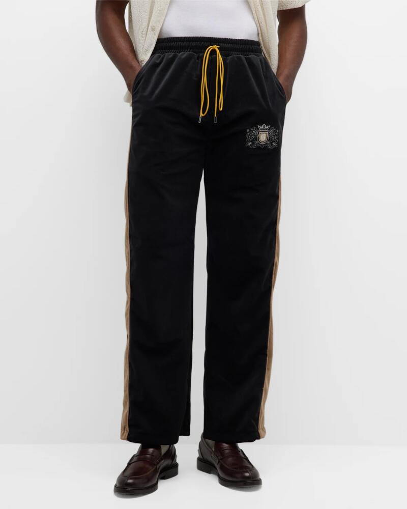 Rhude Men's Velvet Crest Side-Stripe Track Pants Cover