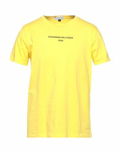 Alessandro Dell'acqua Man T-shirt Yellow Cotton Cover