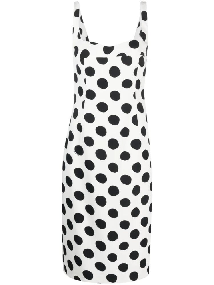 Marni polka dot-print sleeveless midi dress - White Cover