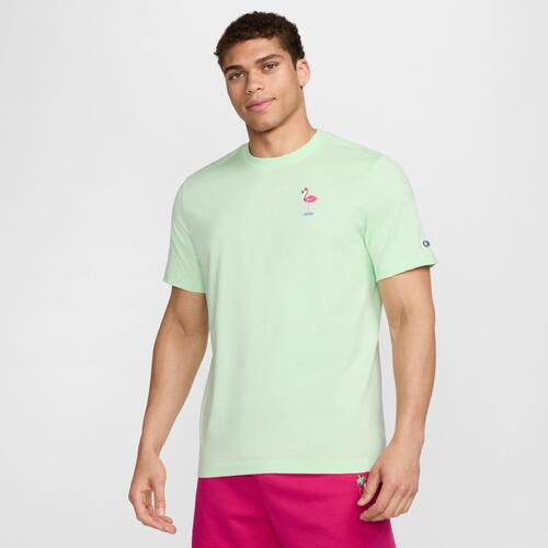 Nike Mens Nike NSW Vibes Short Sleeve Crew T-Shirt - Mens Vapor Green/Pink XL Cover