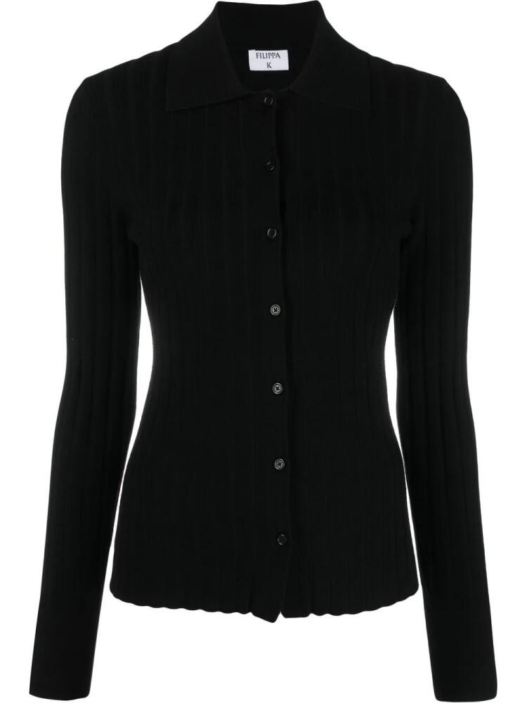 Filippa K ribbed buttoned cardigan - Black Cover