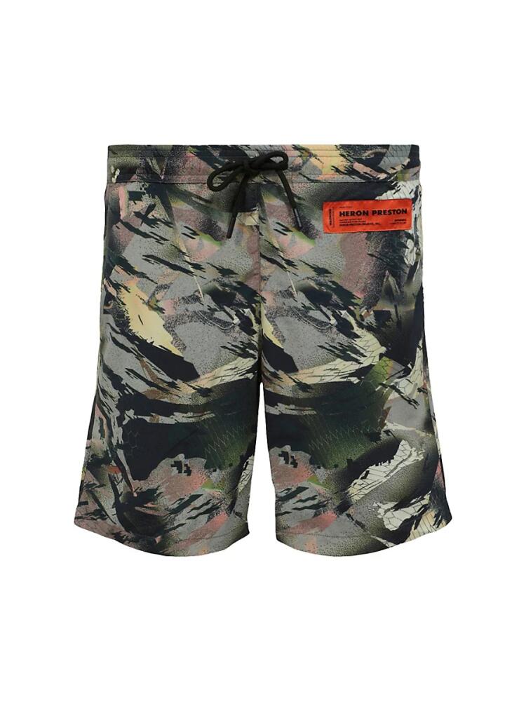 Heron Preston Men's Camouflage Swim Shorts - Black Multi Cover