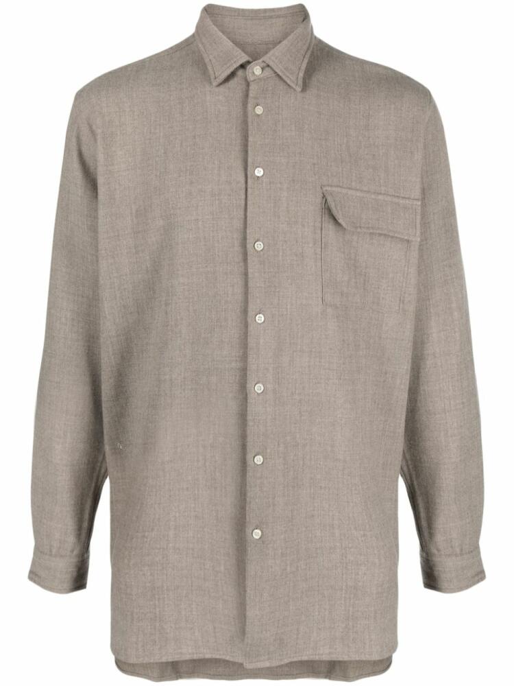 Paura flap-pocket button-up shirt - Neutrals Cover