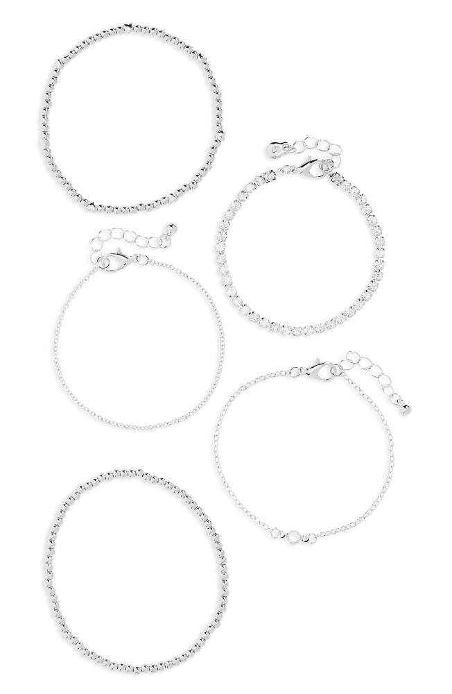 BP. Set of 5 Chain & Stretch Bracelets in Silver Cover