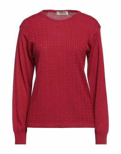 Tsd12 Woman Sweater Brick red Merino Wool, Acrylic Cover