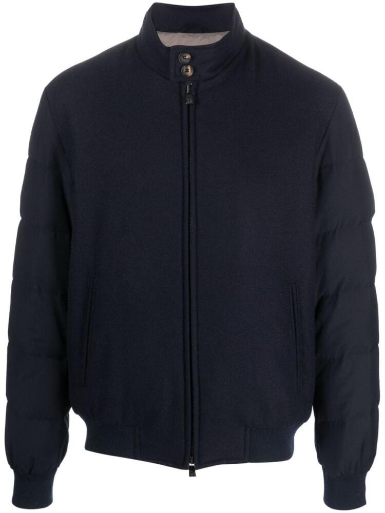 Corneliani high-neck padded bomber jacket - Blue Cover