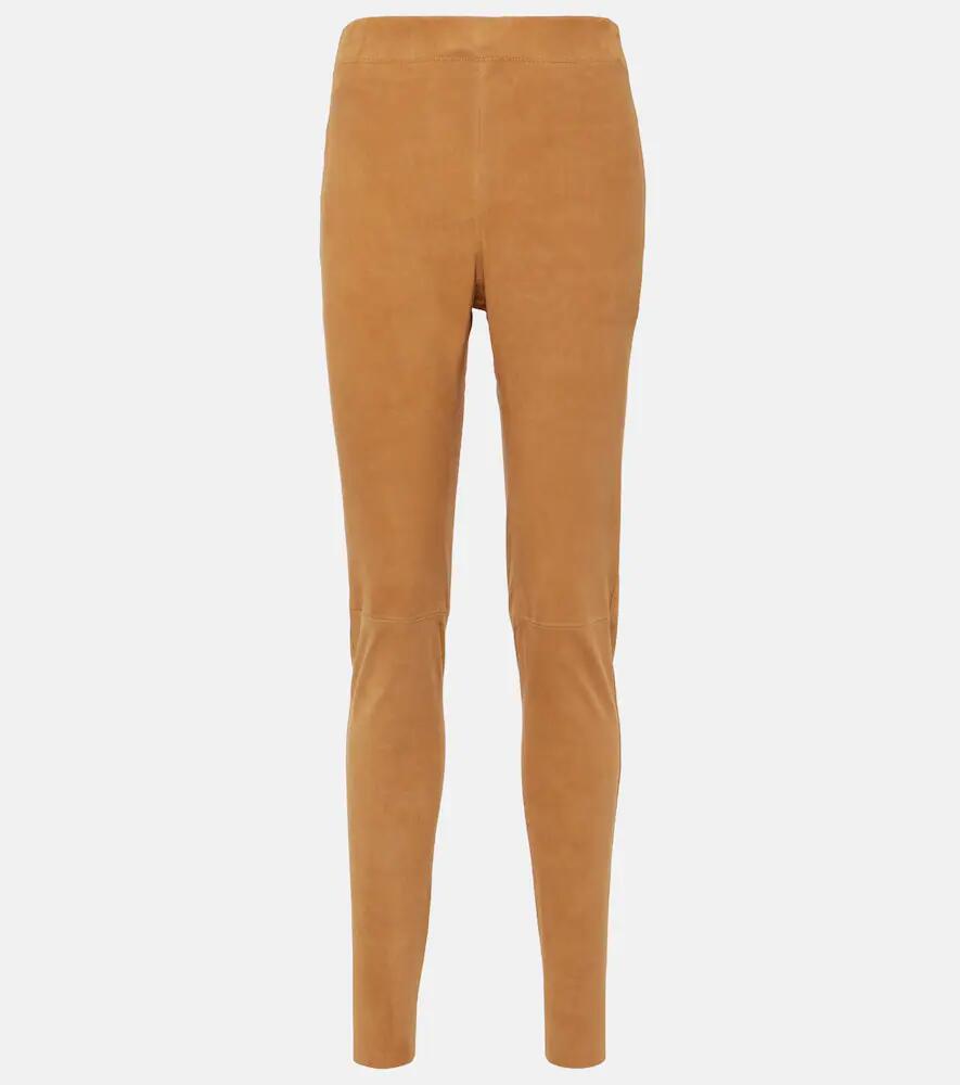 Joseph Mid-rise suede leggings Cover