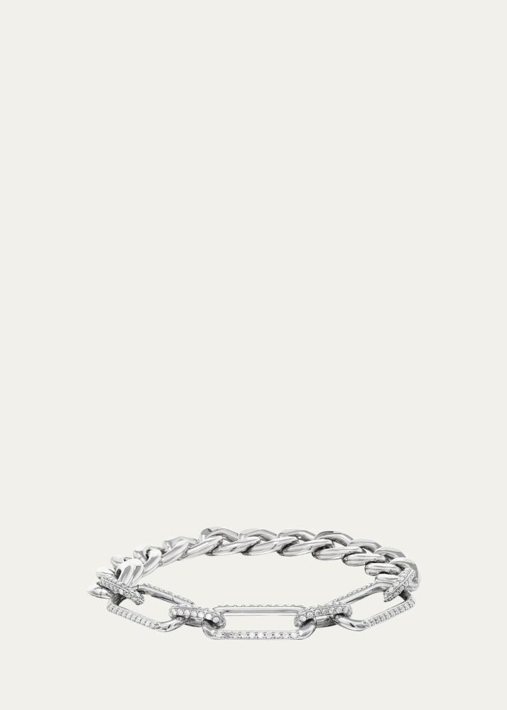 Sheryl Lowe Pave Diamond Oval Link Bracelet with Chunky Curb Chain Cover