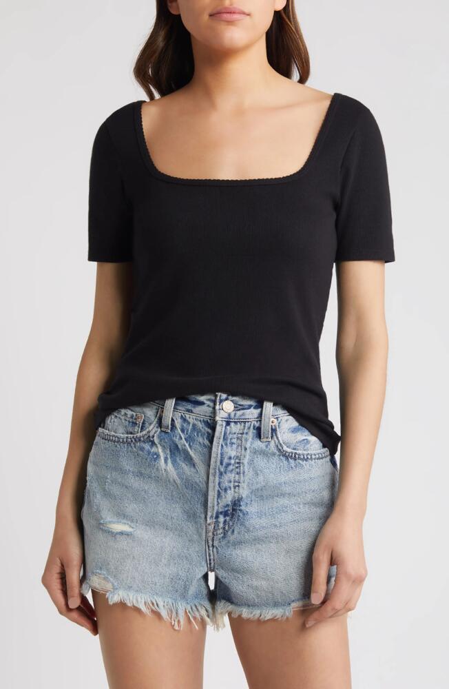 Treasure & Bond Scoop Neck Rib Top in Black Cover