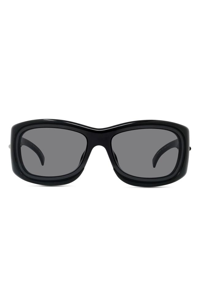 Givenchy Oval Sunglasses in Shiny Black /Smoke Cover