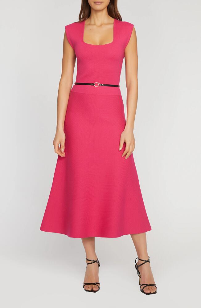 Elie Tahari The Vera Belted Maxi Sweater Dress in Pink Cover