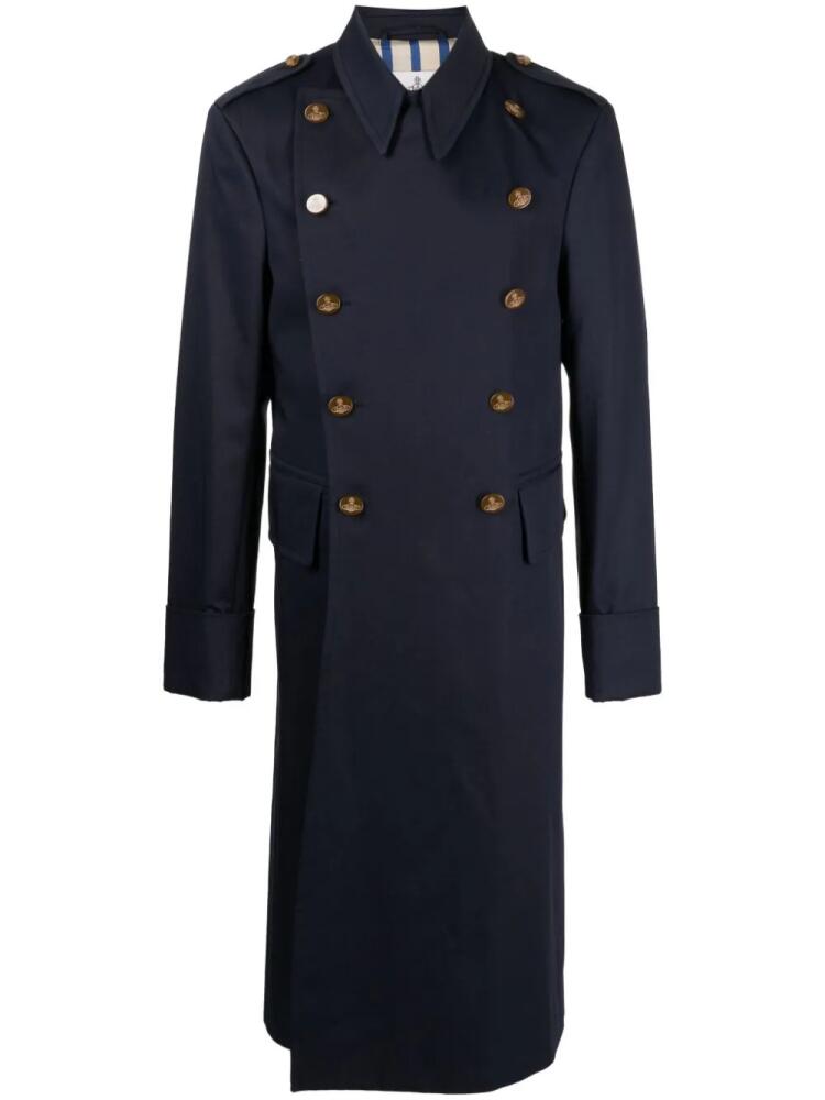 Vivienne Westwood double-breasted organic cotton coat - Blue Cover