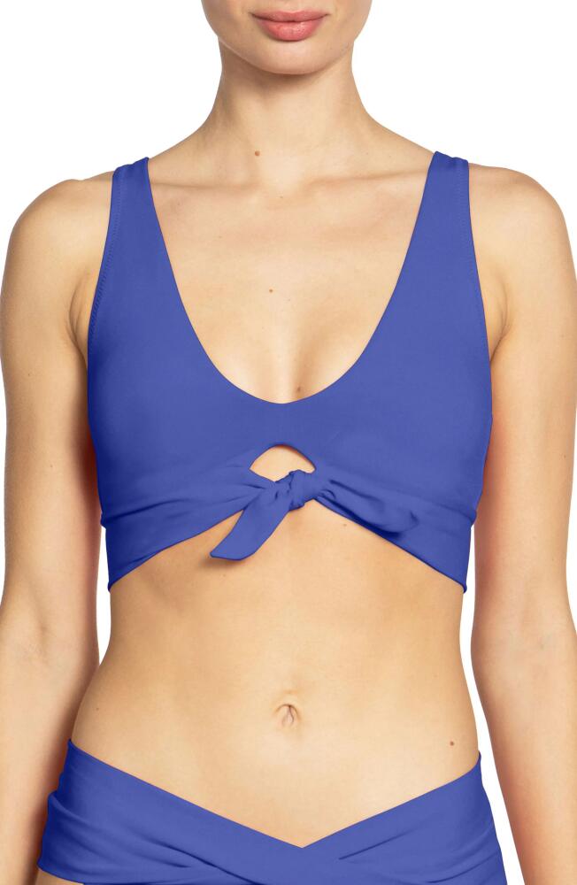 Robin Piccone Ava Knot Front Bikini Top in Ube Cover