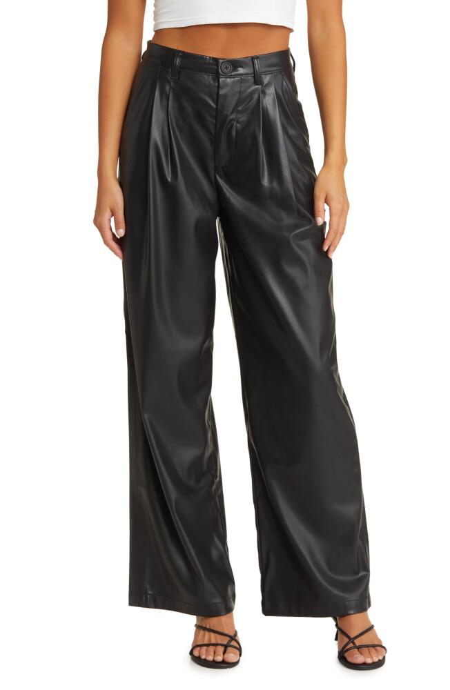 BLANKNYC Faux Leather Wide Leg Trousers in Night Party Cover