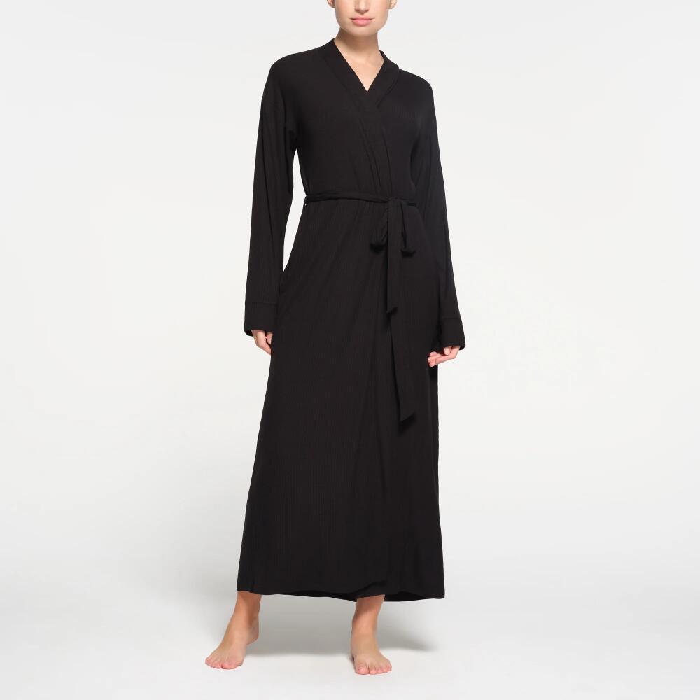 SKIMS Long Robe | Black | 2XL | Soft Lounge Cover