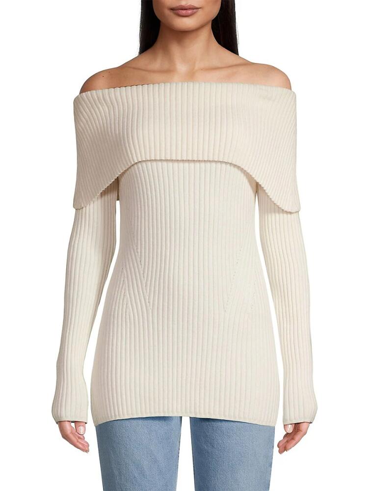 Jason Wu Women's Wool & Cashmere-Blend Off-The-Shoulder Sweater - Cream Cover