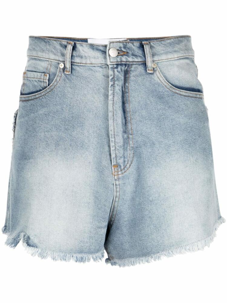 Natasha Zinko heart-appliqué denim shorts - Blue Cover