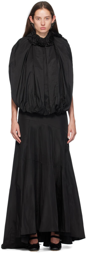 Simone Rocha Black Open Back Bow Balloon Maxi Dress Cover