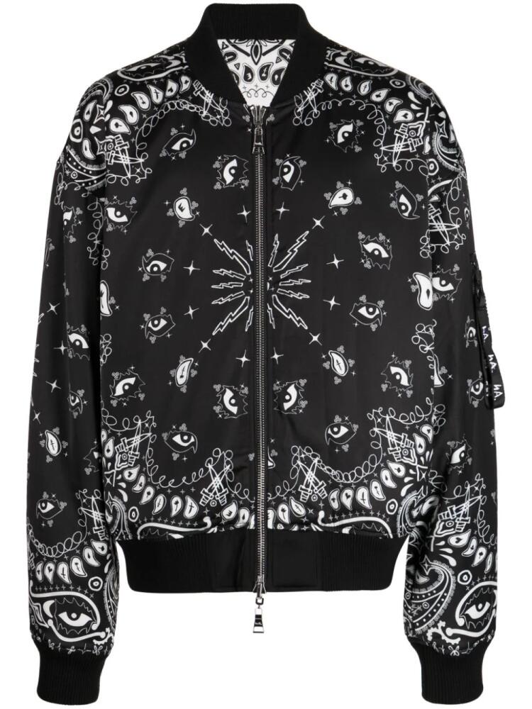 Haculla paisley-print reversible bomber jacket - Black Cover