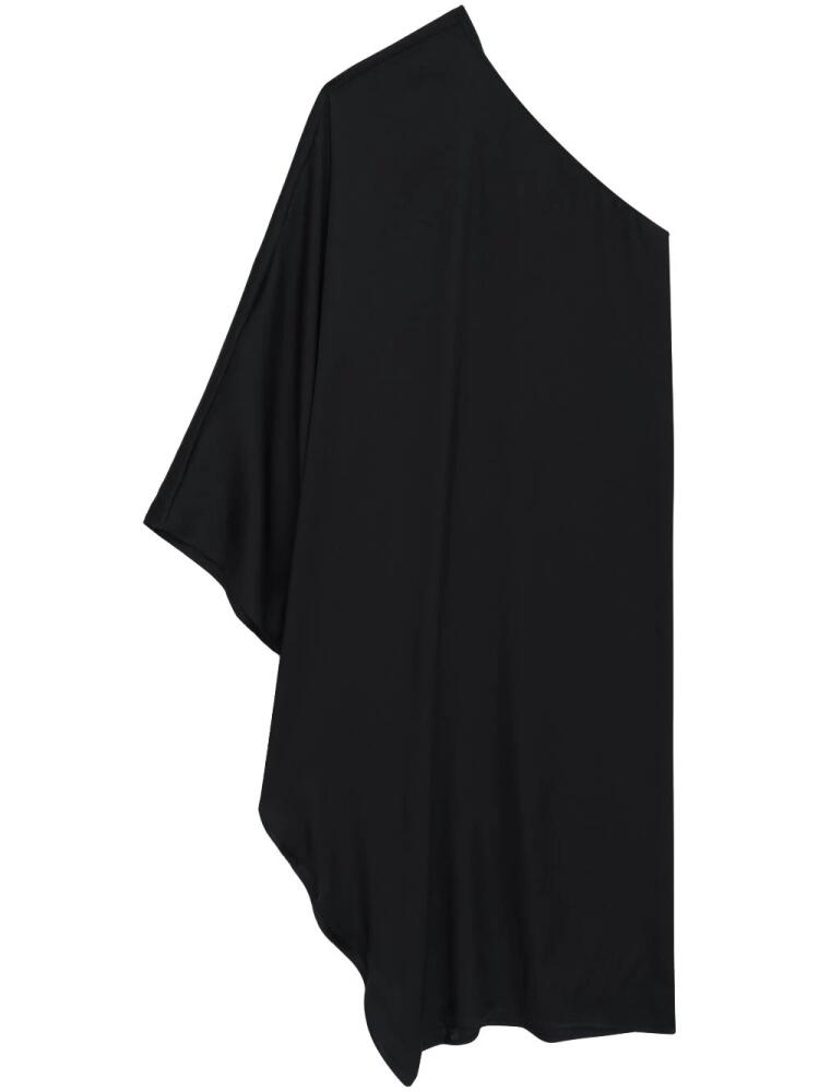 ANINE BING Rowan one-sleeve silk midi dress - Black Cover