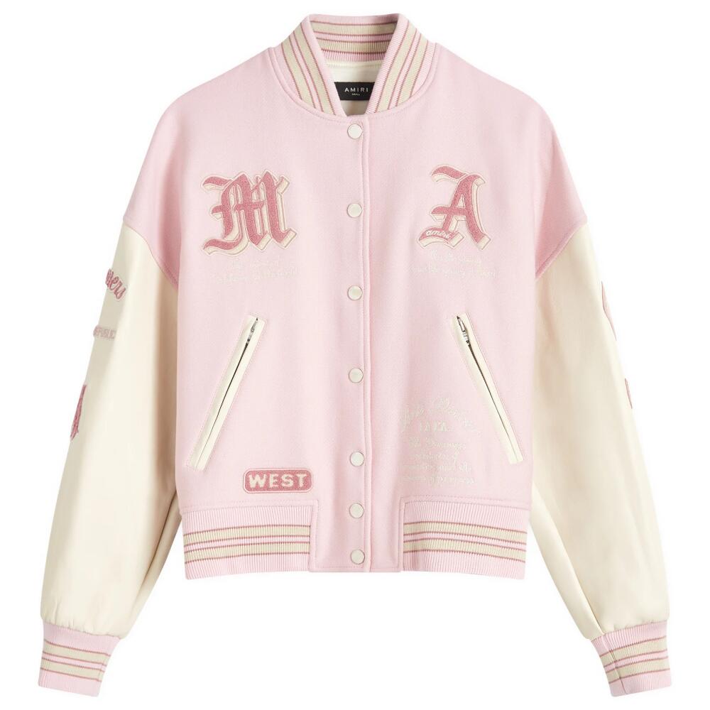 AMIRI Women's Dream Team Varsity Jacket in Pink Cover