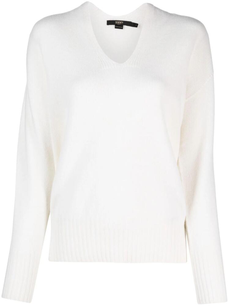 Seventy drop-shoulder V-neck jumper - Neutrals Cover