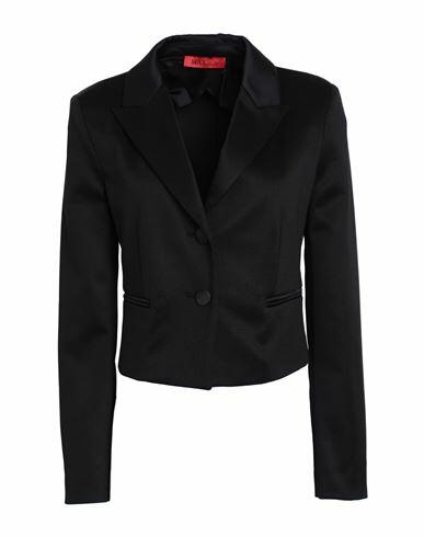 Max & co. Woman Blazer Black Polyester, Cotton Cover