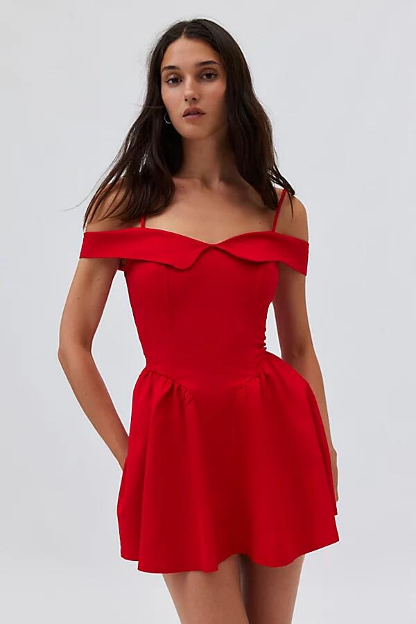 Kimchi Blue Beatrice Off-The-Shoulder Mini Dress in Red Cover