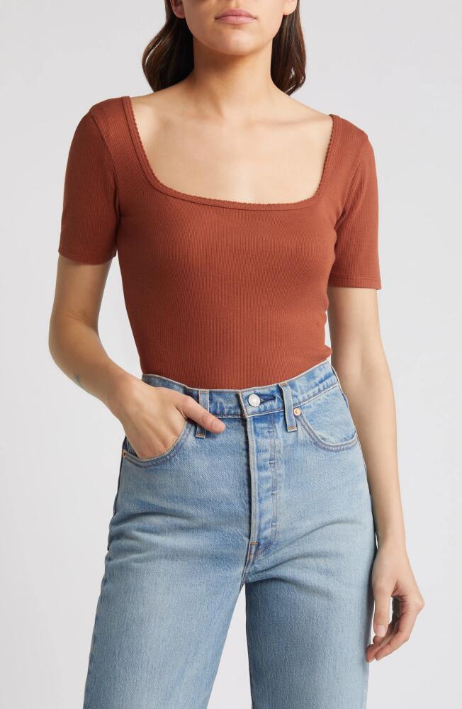 Treasure & Bond Scoop Neck Rib Top in Rust Sequoia Cover