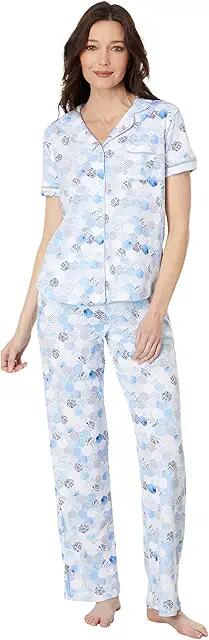 Karen Neuburger Hamptons Getaway Two-Piece Short Sleeve Girlfriend Long Pj Set (Mosaic) Women's Pajama Sets Cover