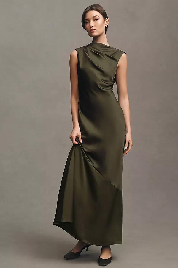 Significant Other Lana Cowl-Neck Tie-Back Satin Maxi Dress Cover