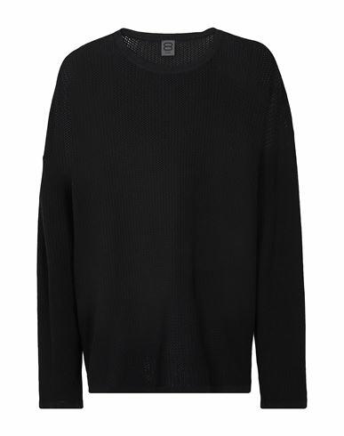 8 By Yoox Cotton Relaxed Fit Crew-neck Jumper Man Sweater Black Cotton, Recycled cotton Cover