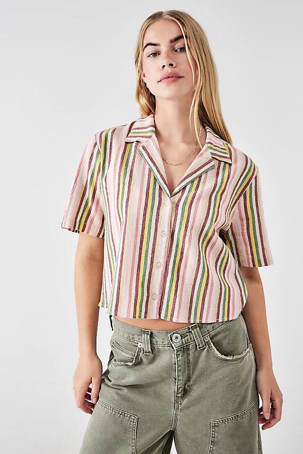 BDG Sunshine Stripe Crop Shirt Top in Assorted Cover