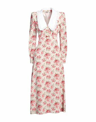 Alessandra Rich Woman Maxi dress Beige Silk, Cotton, Polyester Cover