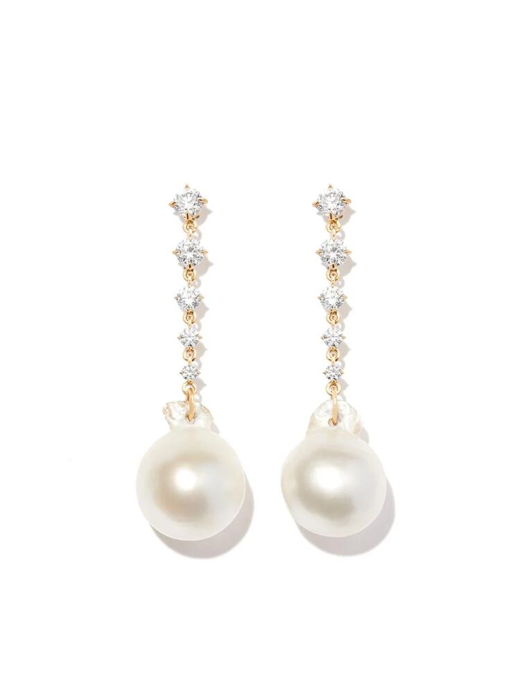 Lizzie Mandler Fine Jewelry 18kt yellow gold Éclat pearl and diamond earring Cover