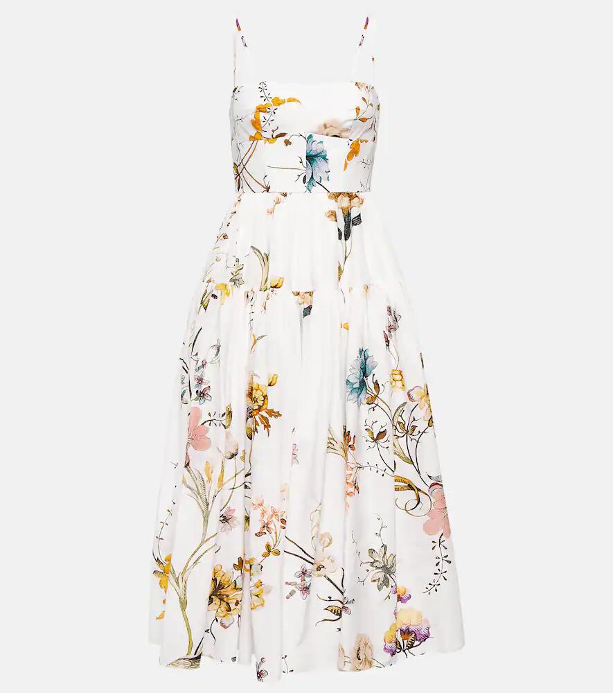 Erdem Abelia floral cotton and silk voile midi dress Cover