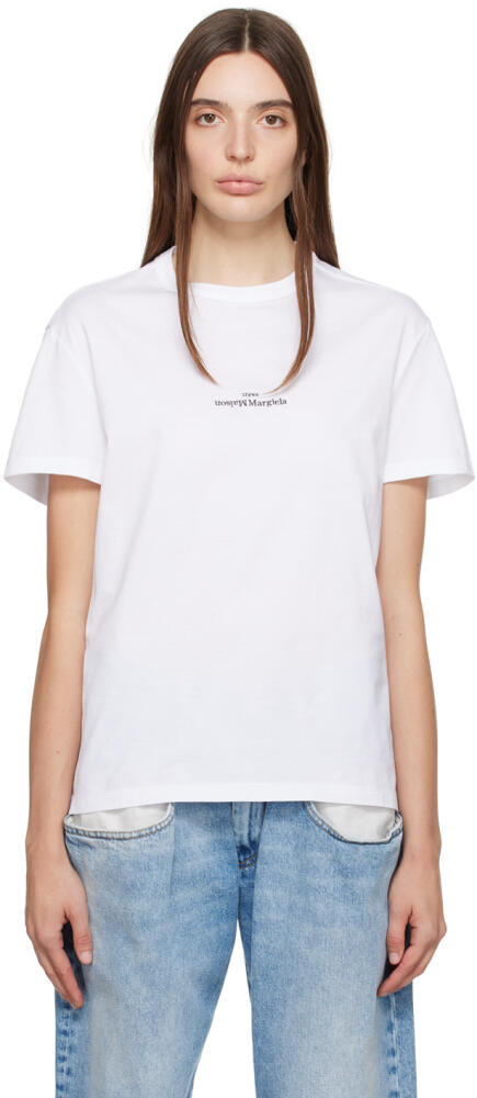 Maison Margiela White Embroidered T-Shirt Cover