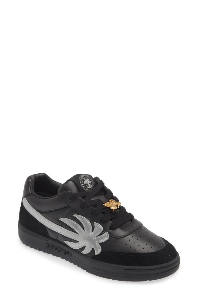 Palm Angels Palm Beach University Low Top Sneaker in Black Silver Cover