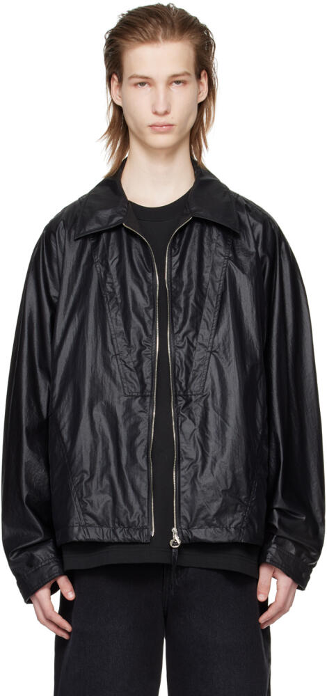 Solid Homme Black Crinkled Jacket Cover