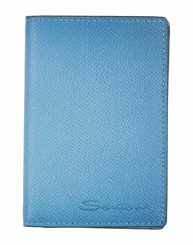 Santoni Man Wallet Light blue Leather Cover