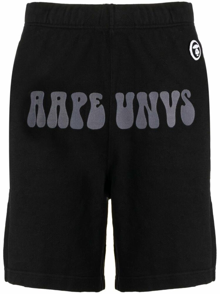 AAPE BY *A BATHING APE® logo-embroidered cotton track shorts - Black Cover