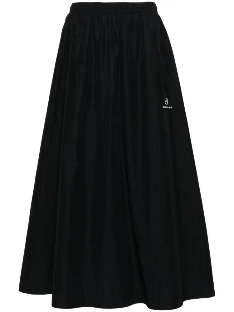 Balenciaga logo-embroidered maxi skirt - Black Cover