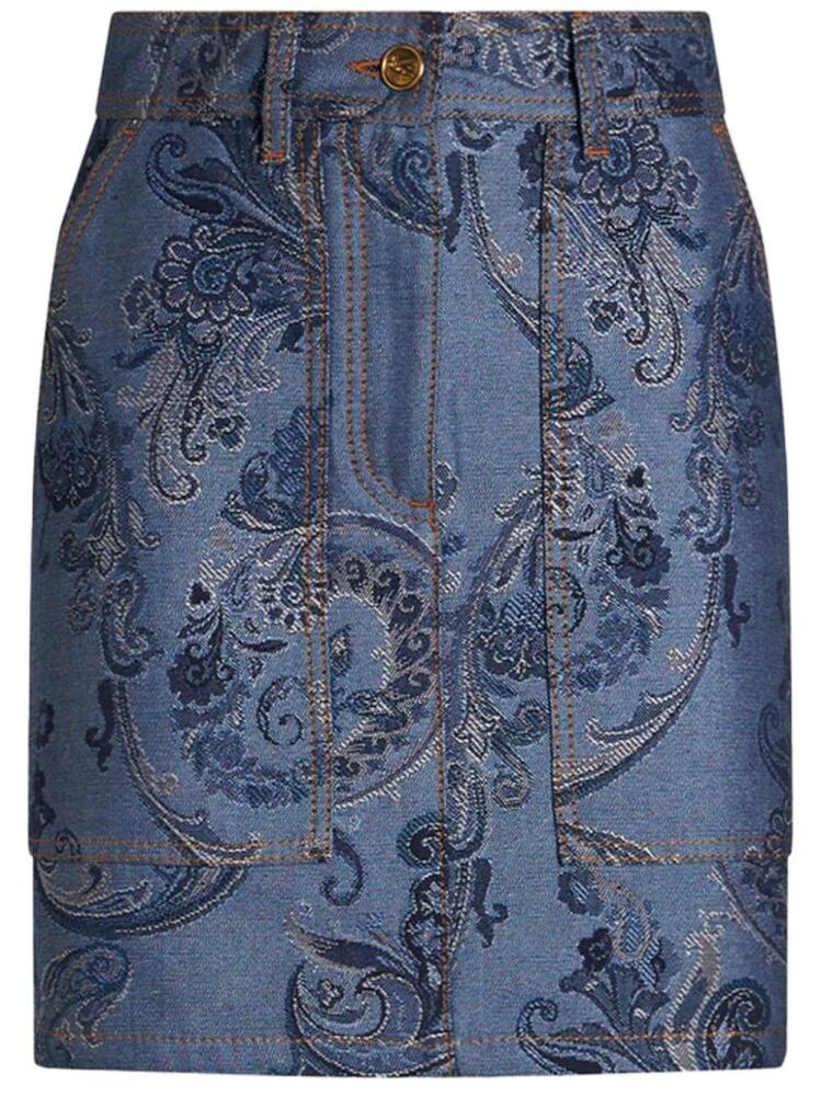 ETRO jacquard denim mini skirt - Blue Cover