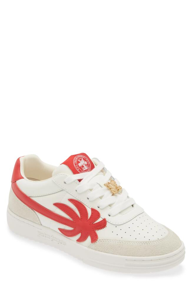 Palm Angels Palm Beach University Low Top Sneaker in White Red Cover