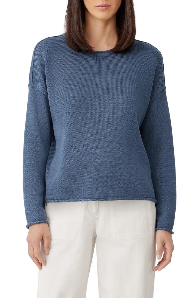 Eileen Fisher Boxy Crewneck Pullover in Twilight Cover