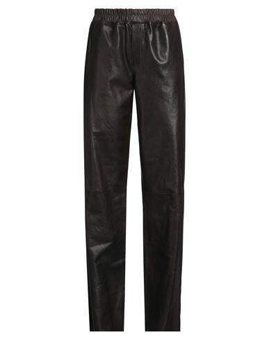 Salvatore Santoro Woman Pants Dark brown Ovine leather Cover