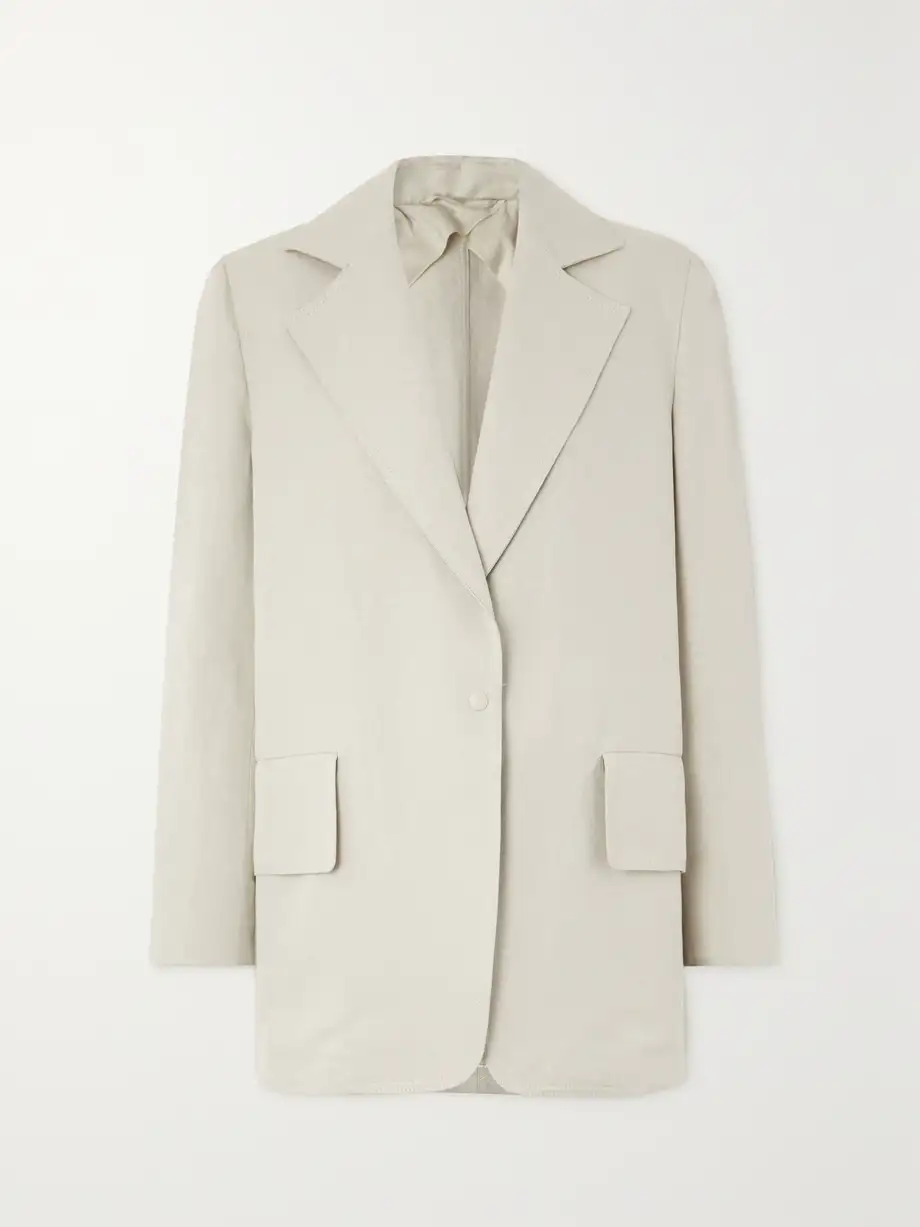 Max Mara - Mosa Cotton And Linen-blend Blazer - Neutrals Cover