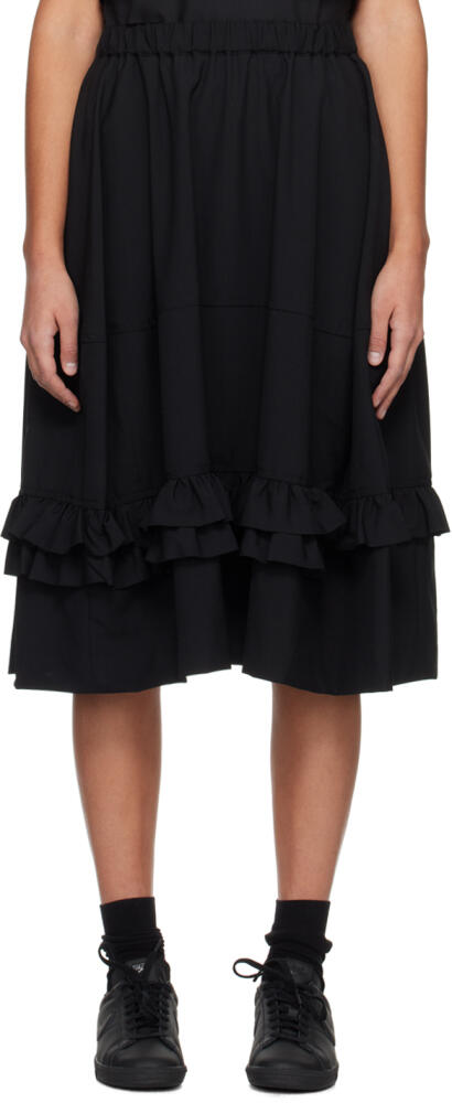 Black Comme des Garçons Black Ruffle Midi Skirt Cover