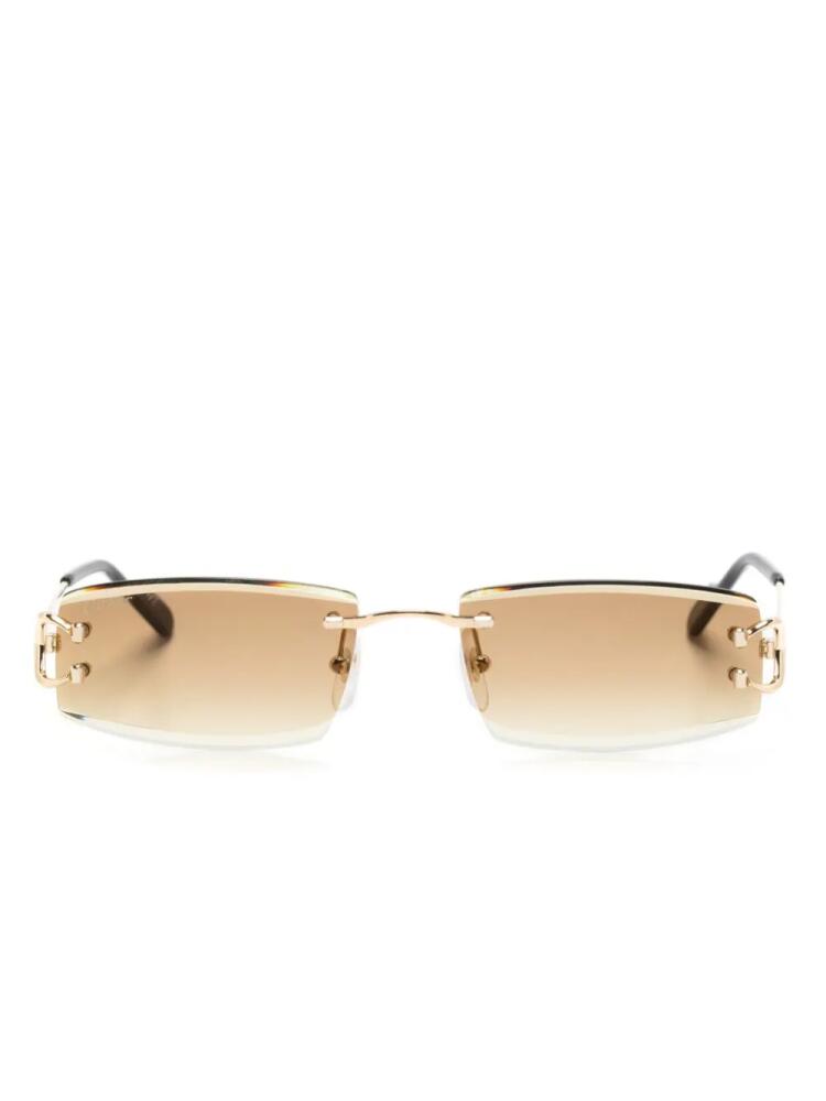 Cartier Eyewear rectangle-frame sunglasses - Gold Cover