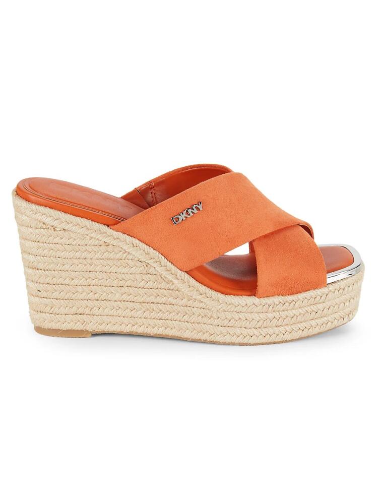 DKNY Women's Maryn Espadrille Wedge Platform Sandals - Spicy Orange Cover